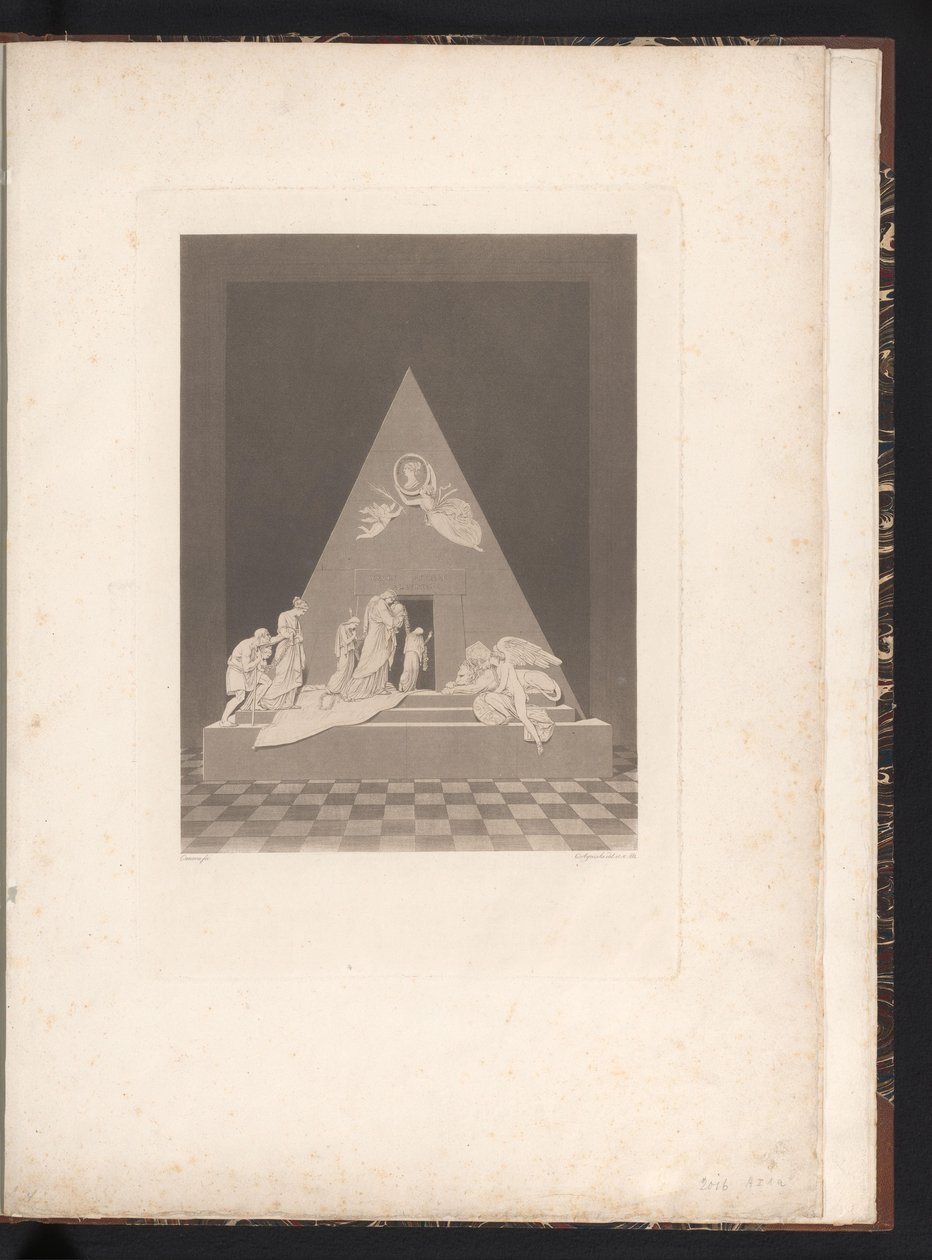 Forfra av begravelsesmonumentet Graven til Maria Christina, erkehertuginne av Østerrike, i Augustinerkirche i Wien (serietittel) av Karl Joseph Aloys Agricola