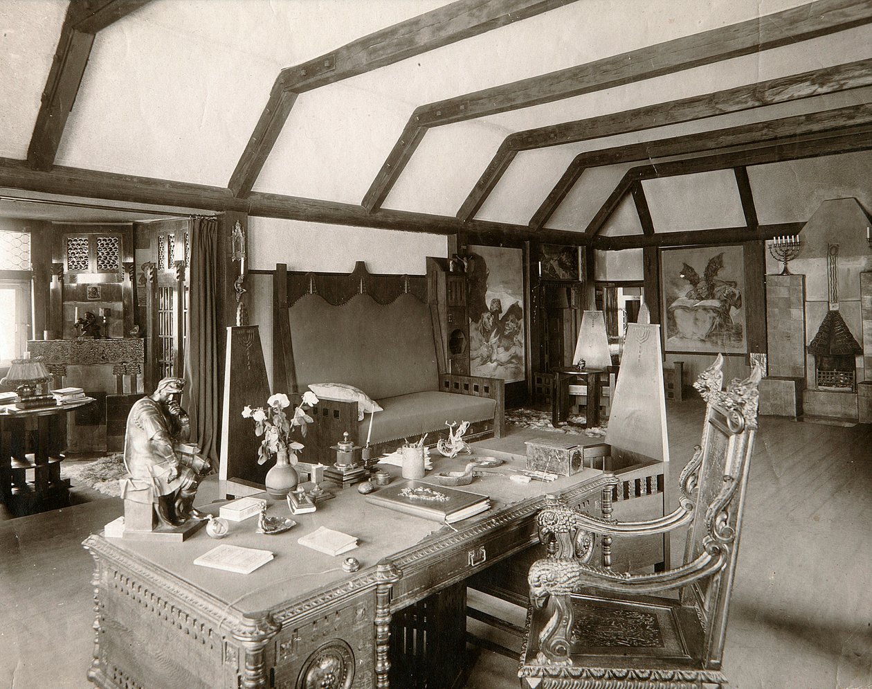 Studiet av den russiske forfatteren Leonid Andreyev, tidlig på 1900-tallet. av Karl Karlovich Bulla