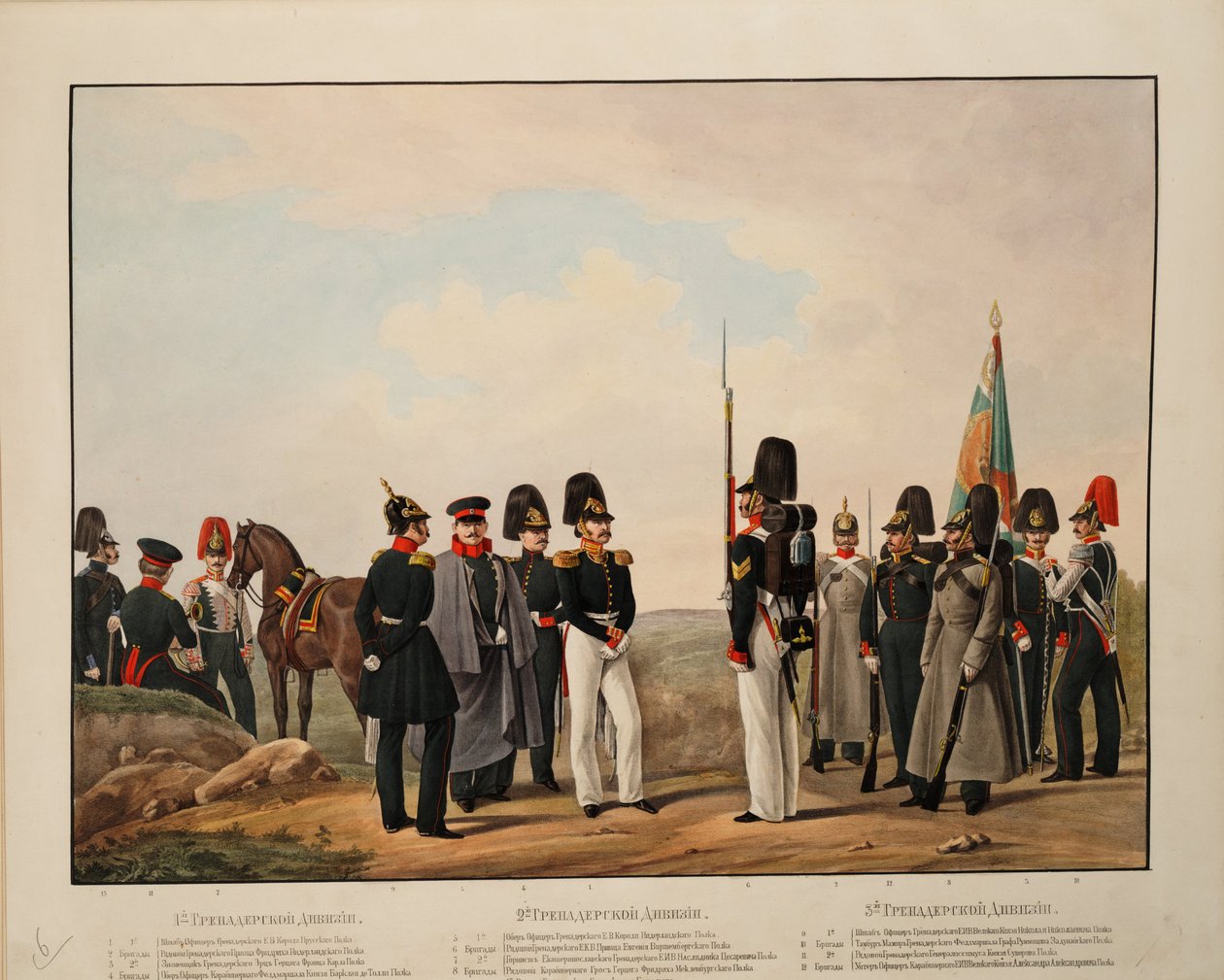 Russiske 1., 2. og 3. grenaderdivisjoner, 1845-1855 av Karl Karlovich Piratsky