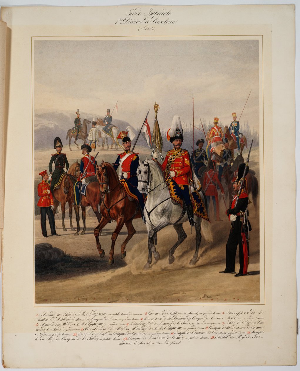 Soldater fra den første garde kavaleridivisjon av den russiske keisergarden, 1867 av Karl Karlovich Piratsky