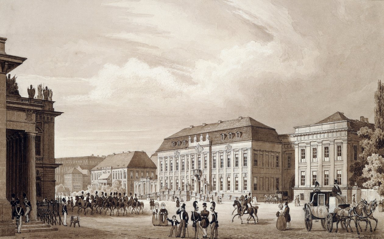 Unter Den Linden, Berlin, ca. 1840 (akvarell) av Karl Loeillot de Mars