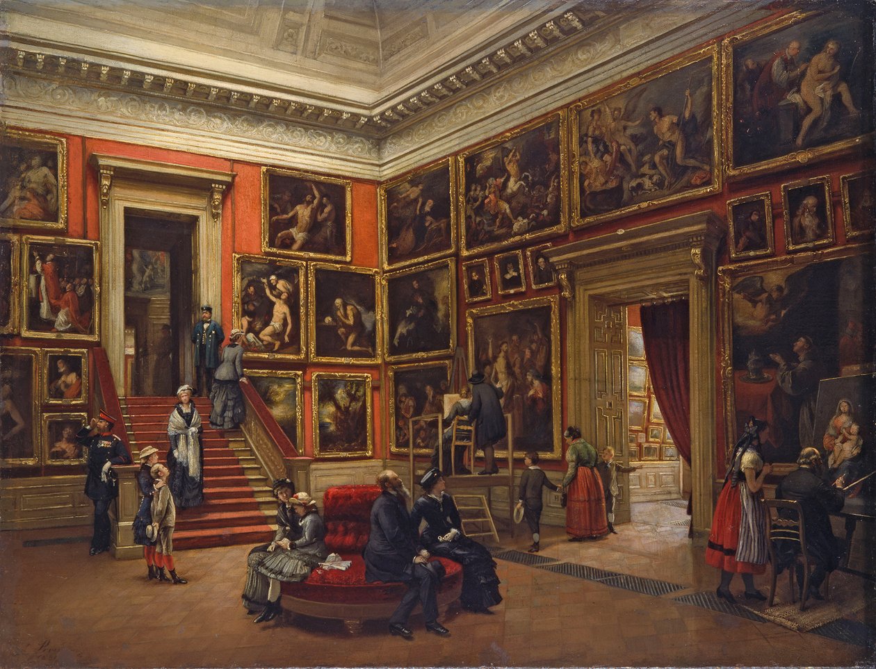 På Dresden-galleriet, 1881. av Karl Louis Preusser