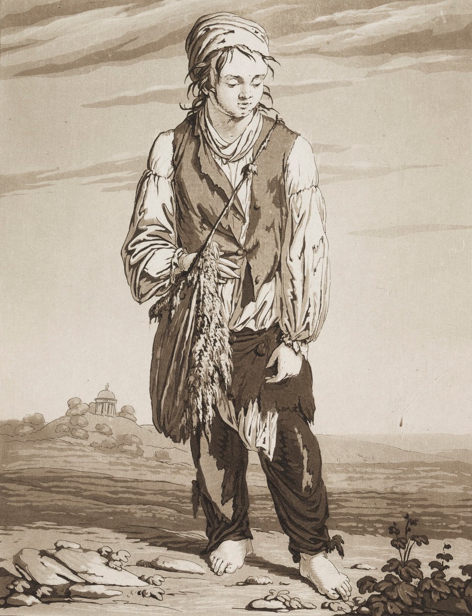 De unge tiggere, ca. 1800. av Karl Ludwig Bernhard Buchhorn