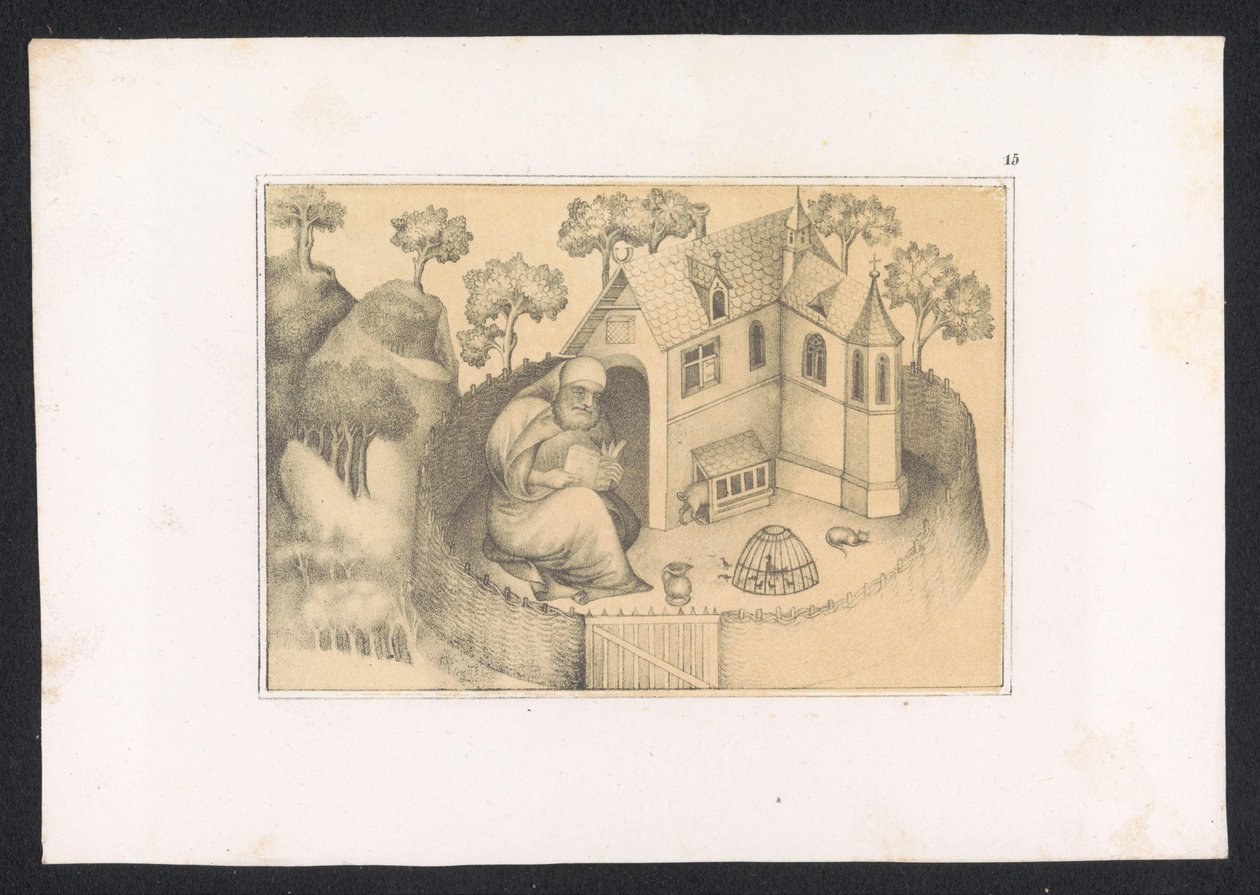 Antonius abbed sover i hagen Design og studier av en nederlandsk mester fra 1400-tallet. Århundre. Basert på originalene oppbevart i det kongelige bibliotek i Berlin (serietittel) av Karl Palzow