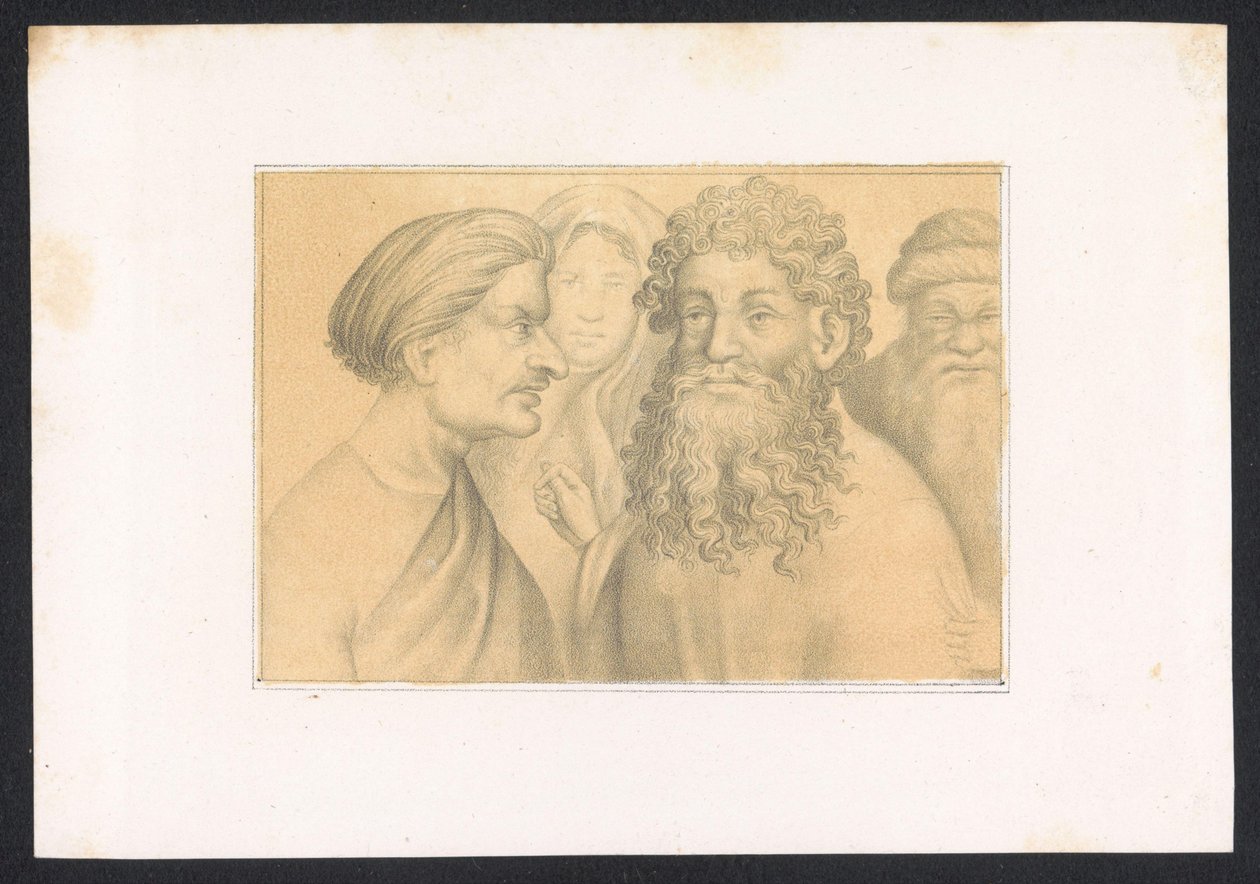 Tre menn og en ung kvinne Design og studier av en nederlandsk mester fra 1400-tallet. Århundre. Basert på originalene oppbevart i det kongelige bibliotek i Berlin (serietittel) av Karl Palzow