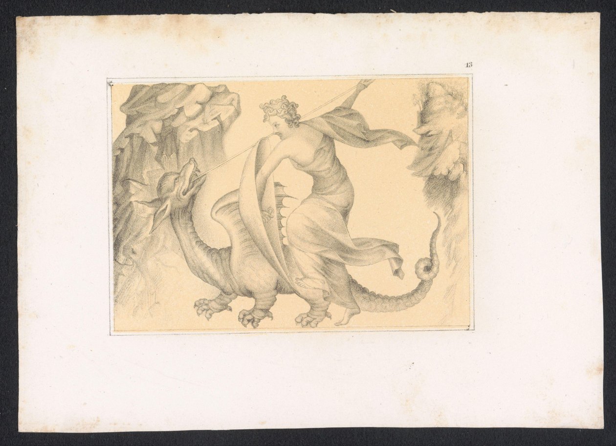 Gevecht mellom drak en kvinne Design og studier av en nederlandsk mester fra 1400-tallet. Århundre. Basert på originalene oppbevart i det kongelige bibliotek i Berlin (serietittel) av Karl Palzow