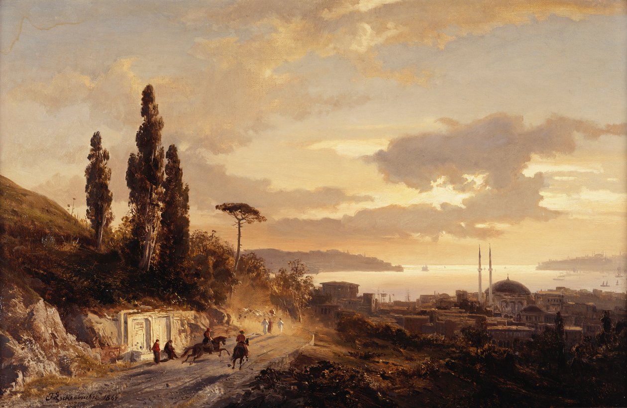 En utsikt over Konstantinopel og Bosporos fra den asiatiske siden, 1864 av Karl Paul Themistocles von Eckenbrecher