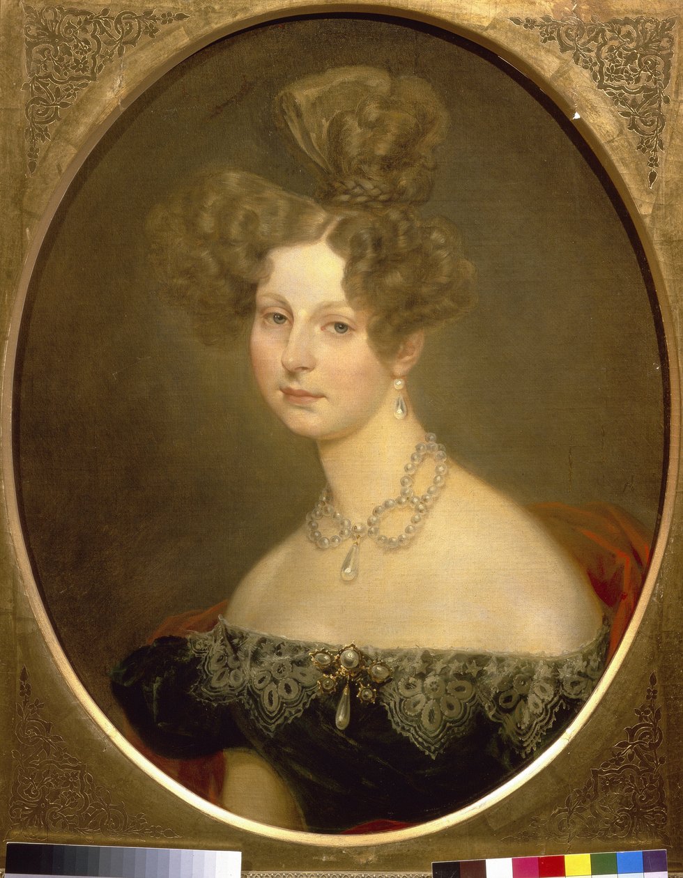 Portrett av prinsesse Frederique Charlotte Marie av Württemberg (1807-1873), storhertuginne Helene av Russland. (Portrett av Friederike Charlotte Marie av Württemberg, storhertuginne Pavlovna av Russland). Maleri av Karl Pavlovich Briullov (Bryullov) (179 av Karl Pavlovich Bryullov