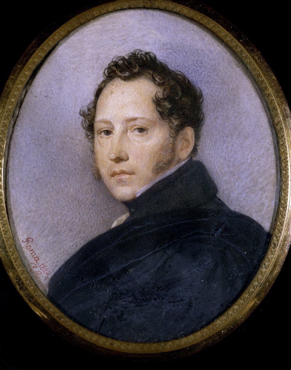 Portrett av kunstneren Sylvester Shchedrin (Sylvester Shchedrin) (1791-1830) (Portrett av kunstneren S. Shchedrin). Verk av Karl Pavlovich Briullov (Briullov) (1799-1852), akvarell på papir av Karl Pavlovich Bryullov