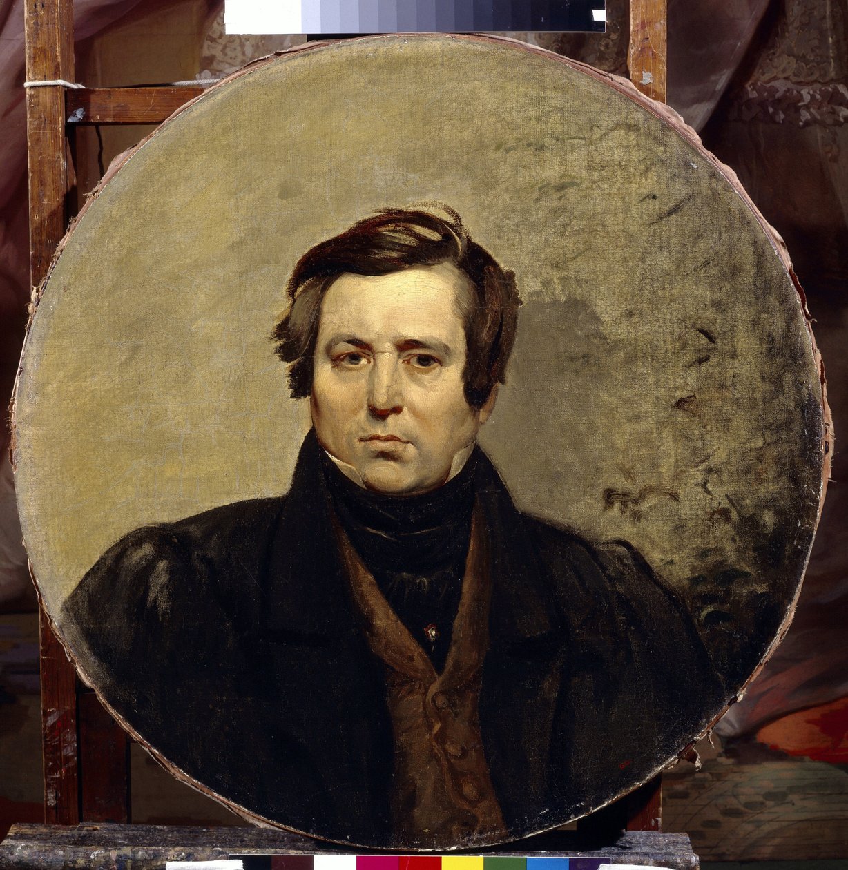 Portrett av forfatteren Vasily Ivanovich Orlov (1792-1860). Maleri av Karl Pavlovich Briullov (Bryullov) (1799-1852), olje på lerret av Karl Pavlovich Bryullov