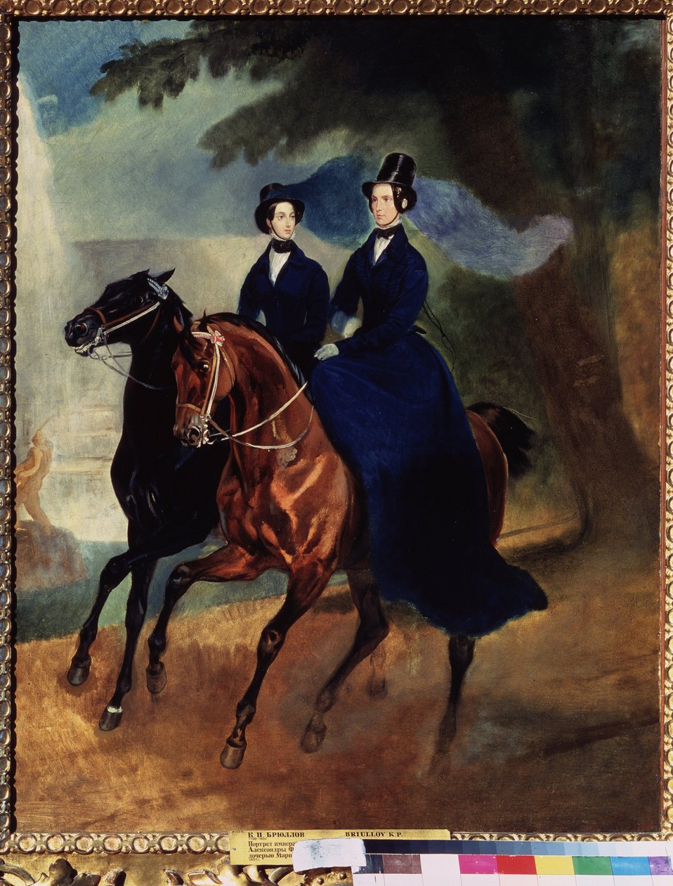 Portrett av keiserinne Alexandra Fodorovna (1798-1860) med datteren (Portrett av keiserinne Alexandra Fyodorovna, med datteren hennes) Maleri av Karl Pavlovich Briullov (Bryullov) (1799-1852) - Olje på lerret av Karl Pavlovich Bryullov