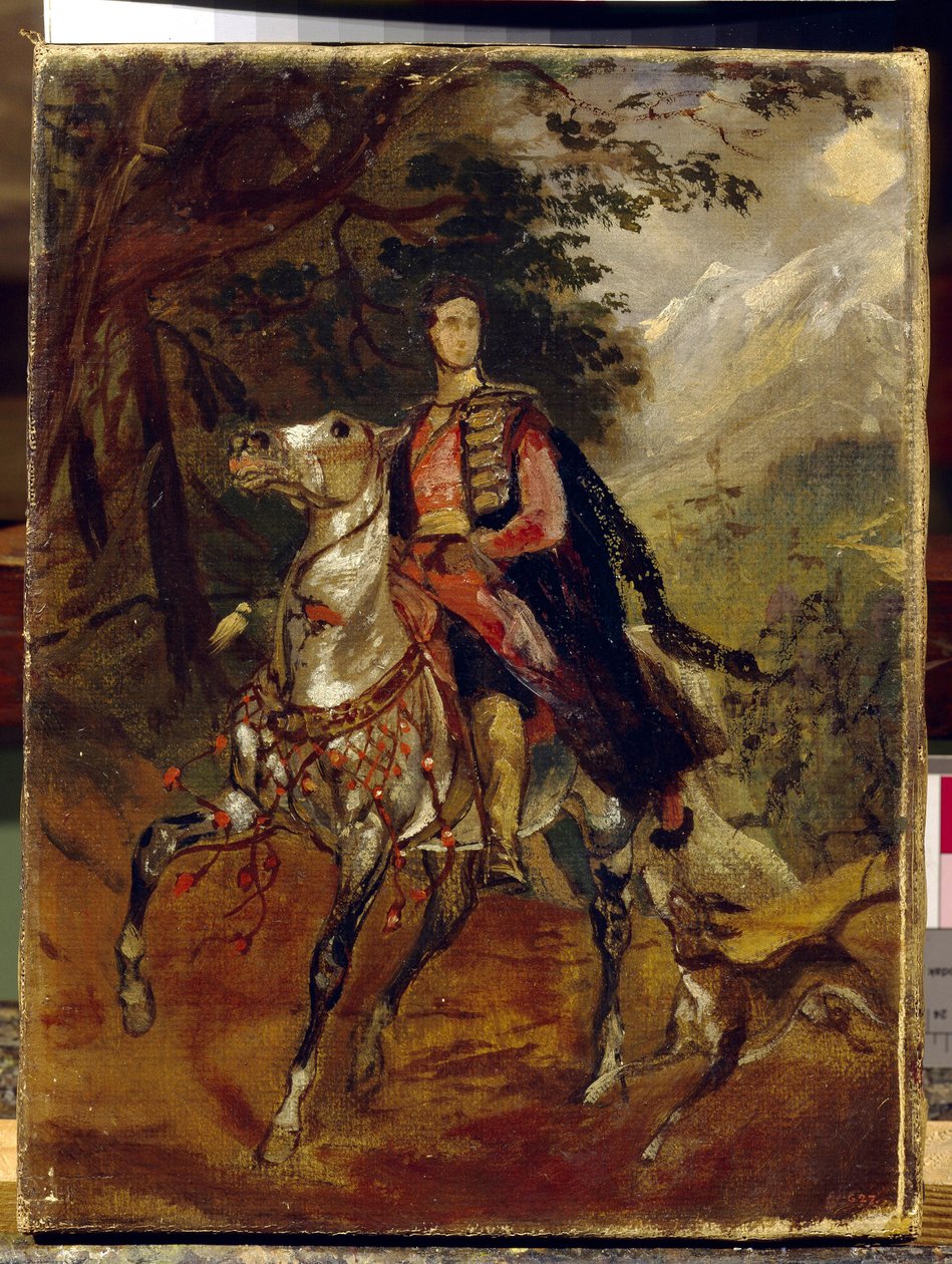 Portrett av grev Anatole Nikolaievich Demidov (Demidoff), første prins av San Donato (1812-1870). Maleri av Karl Pavlovich Briullov (Bryullov) (1799-1852), olje på lerret, ca. 1831. Russisk kunst av Karl Pavlovich Bryullov