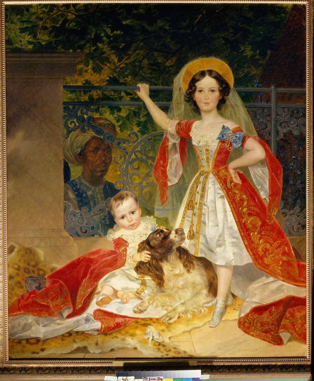 Portraits des enfants du Prince Volkonski (Portrait of Children of Prince Volkonsky) - Olje på lerret av Karl Pavlovich Bryullov (Bryullov) (1799-1852) av Karl Pavlovich Bryullov