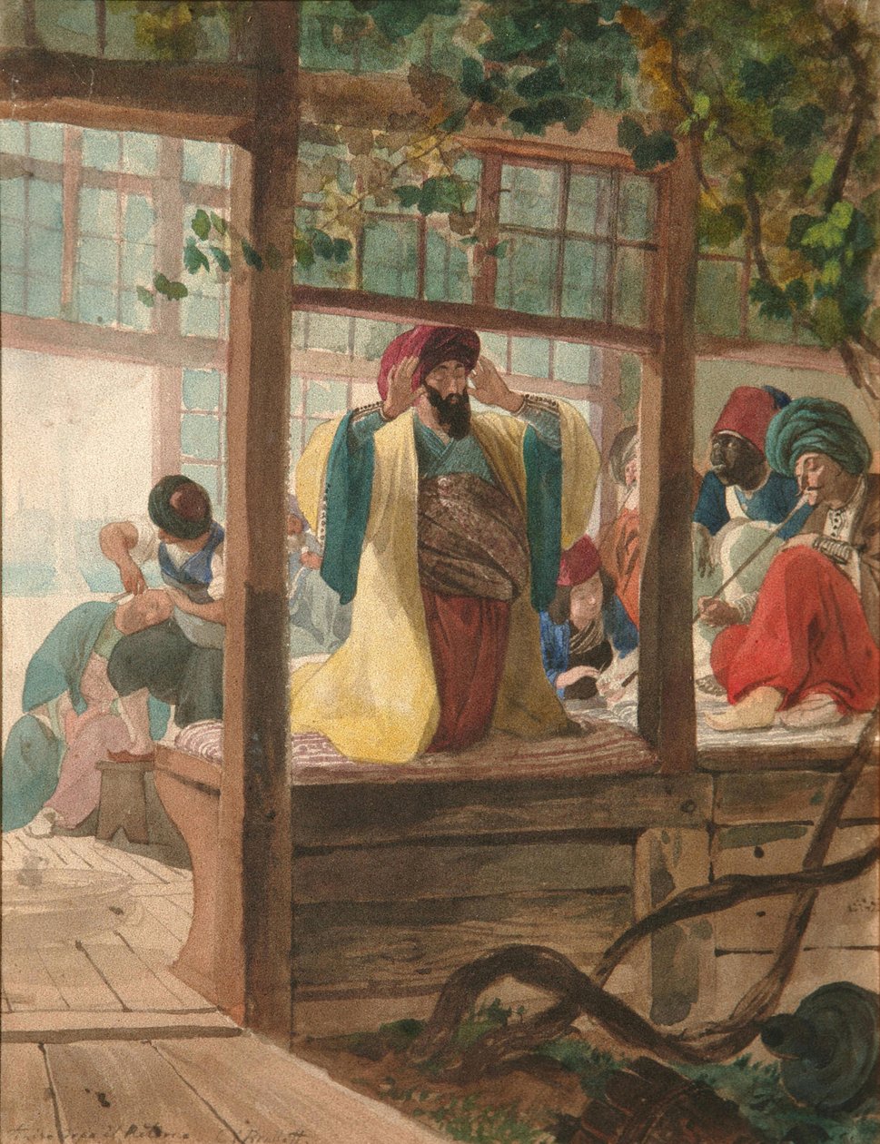 En frisørsalong, ca. 1849 av Karl Pavlovich Bryullov