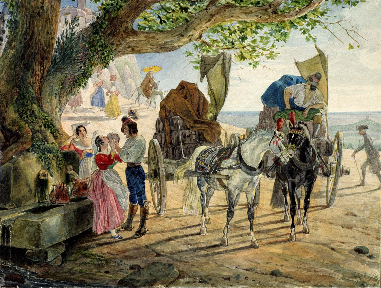 Fest i Albano, 1830-1833. av Karl Pavlovich Bryullov