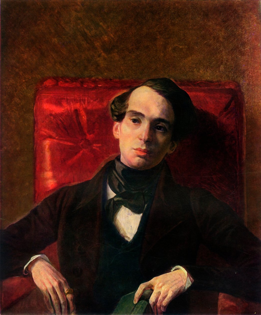 Portrett av forfatteren Alexandr Nikolayevich Strugovshchikov, 1840, 1965. av Karl Pavlovich Bryullov