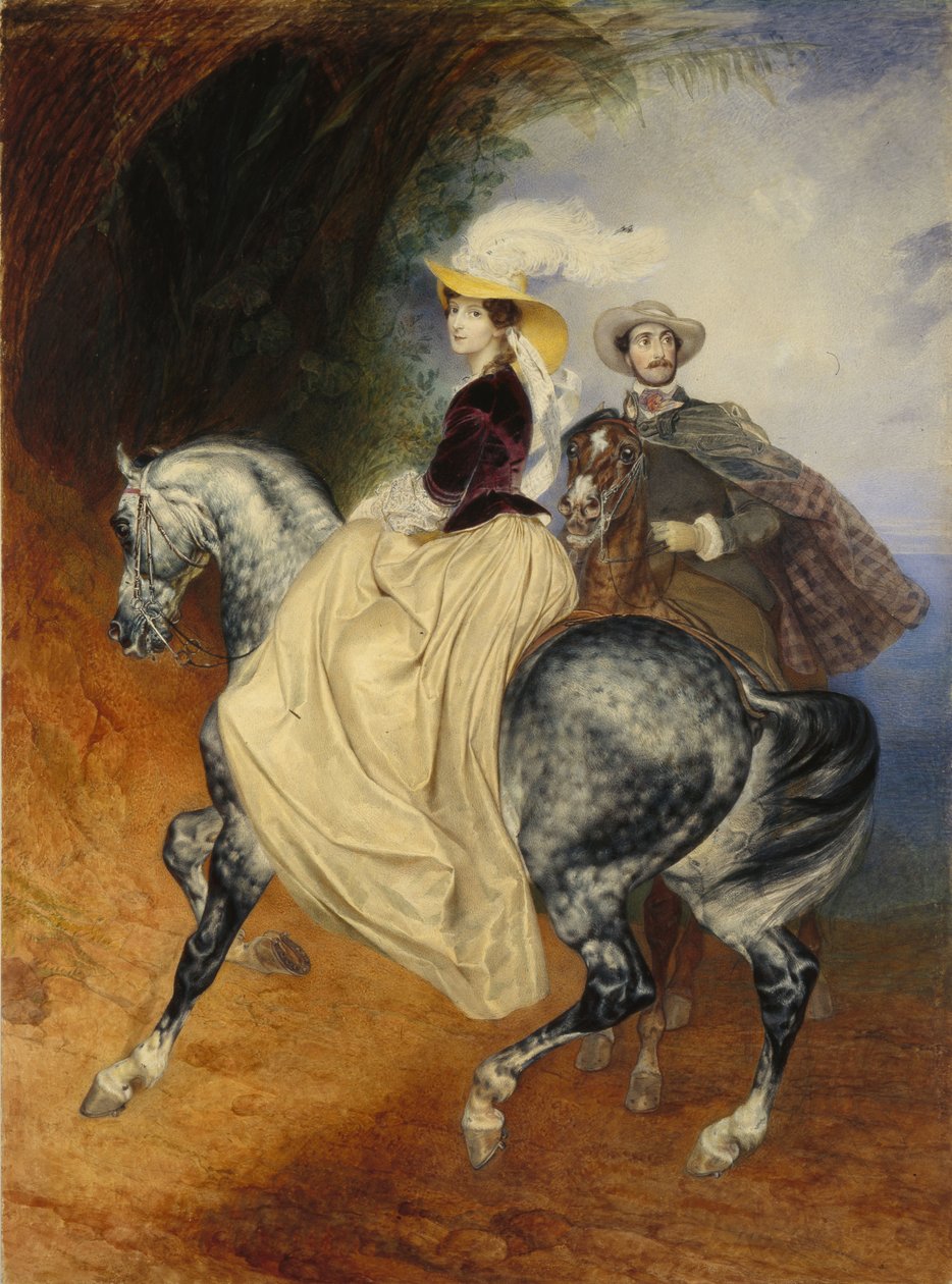 Rytterne. Portrett av Eugeny og Emily Mussard, 1849 av Karl Pavlovich Bryullov