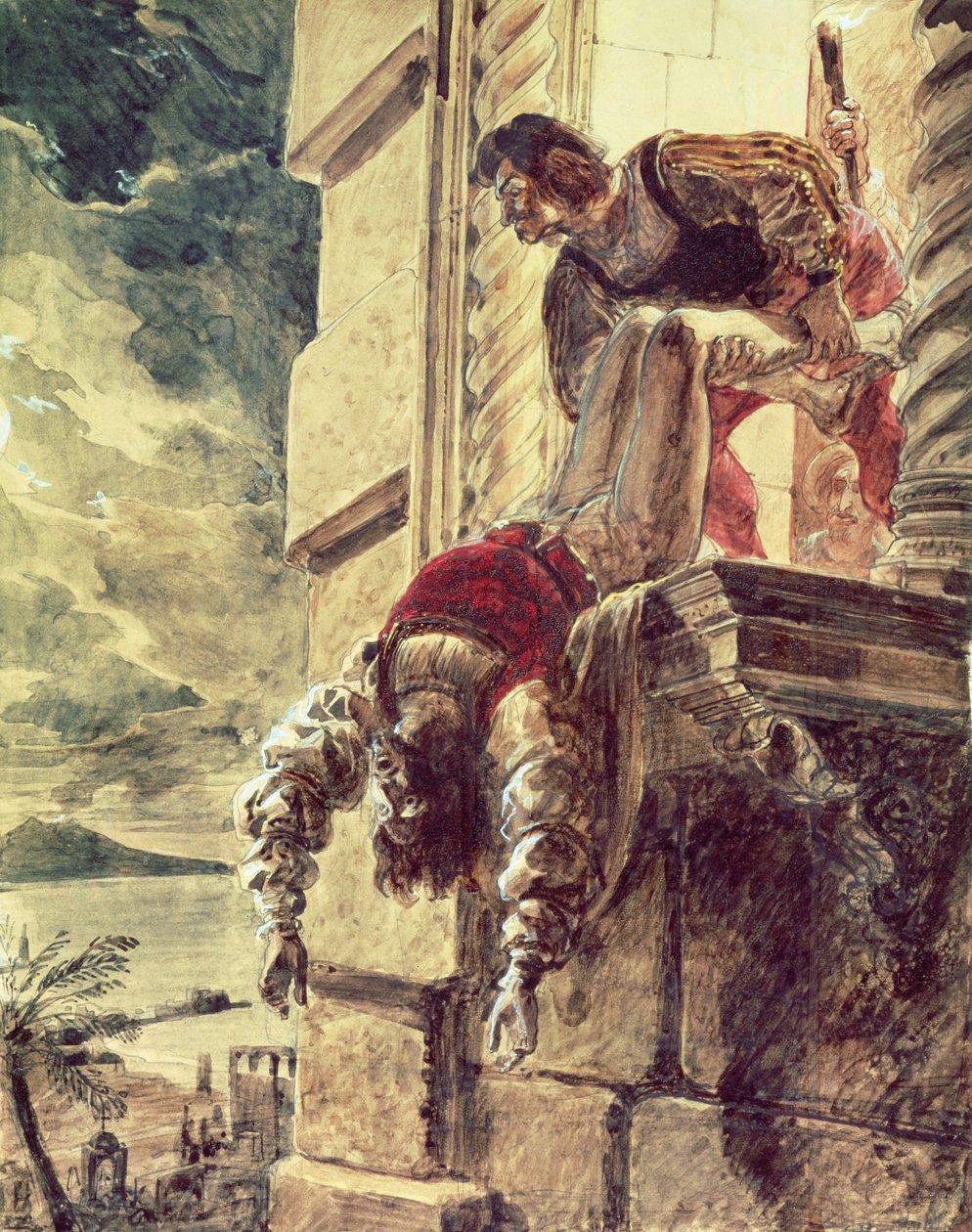 Attentatet på prins Andrew av Ungarn på oppdrag fra dronning Joan I av Napoli av Karl Pavlovich Bryullov