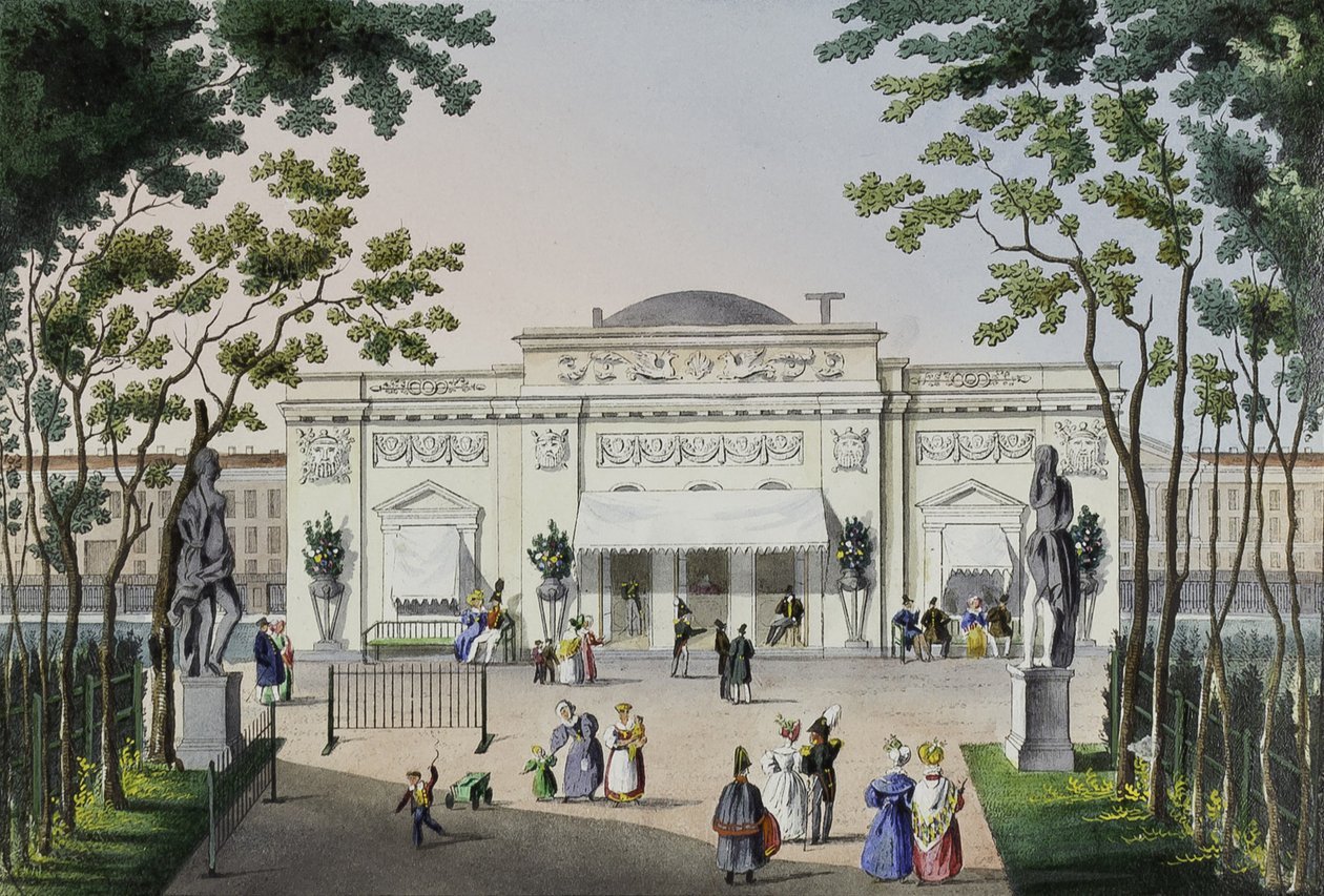 Kafé i sommerhagen i St. Petersburg, første halvdel av 1800-tallet. av Karl Petrovich Beggrov