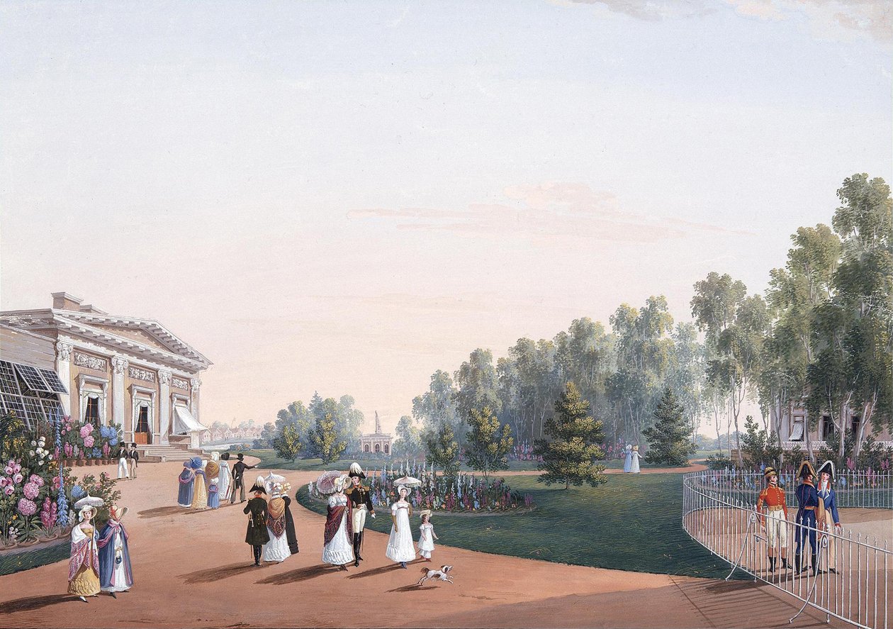 Utsikten over parken nær Yelagin-palasset, 1823 av Karl Petrovich Beggrov