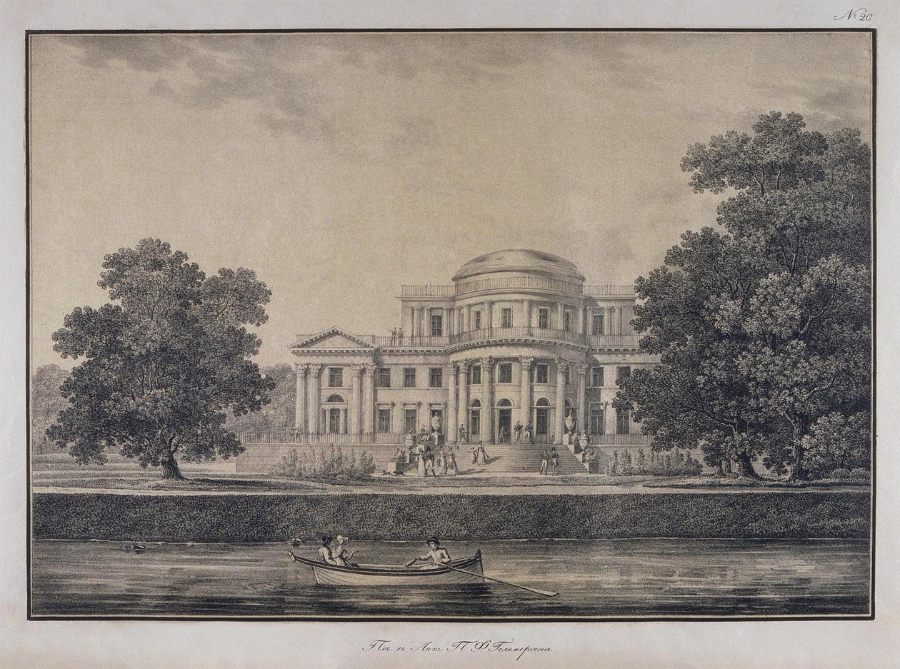 Yelagin-palasset i St. Petersburg, 1823 av Karl Petrovich Beggrov