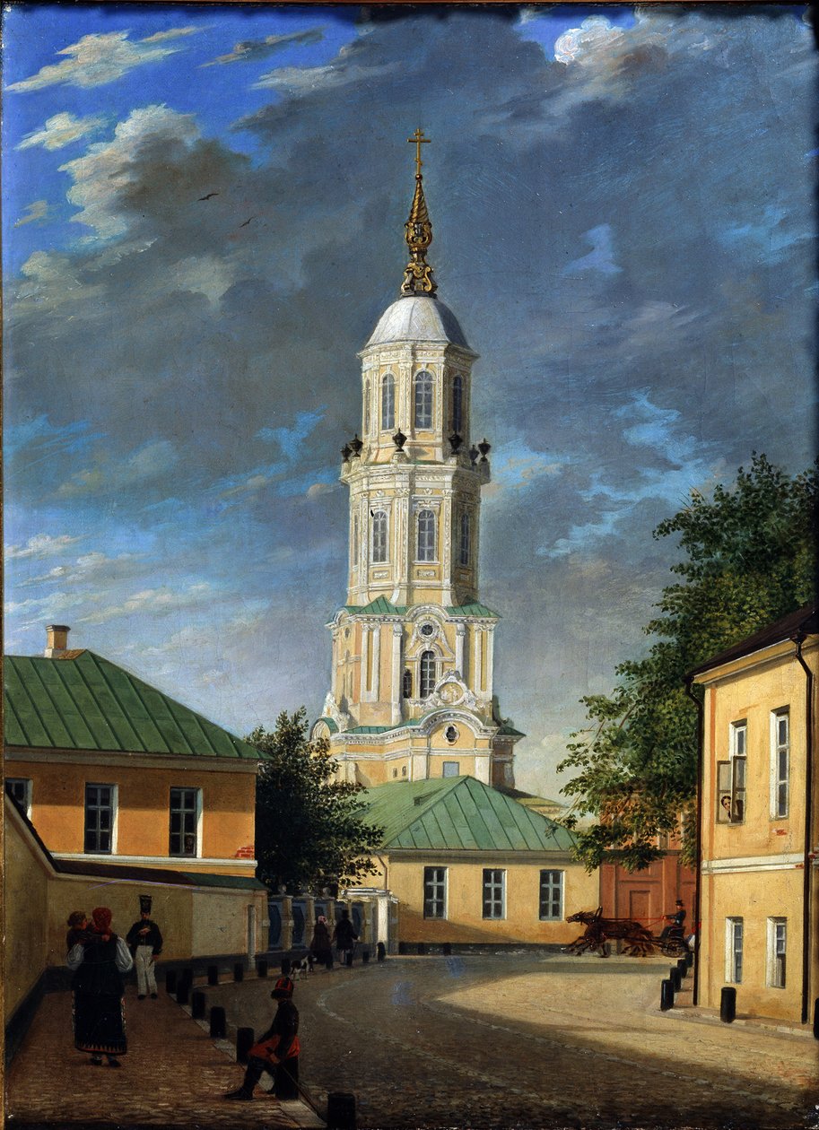 Krivokolenny Lane i Moskva, 1843 av Karl Petrovich Bodri
