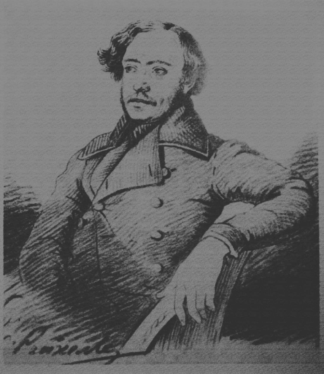Nikolai Platonovich Ogarev 1813-1877, s. 1840 av Karl Reichel