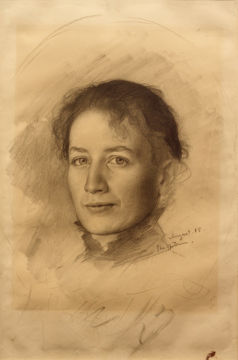 Portrett av kunstnerens søster, Marie Stauffer av Karl Stauffer Bern