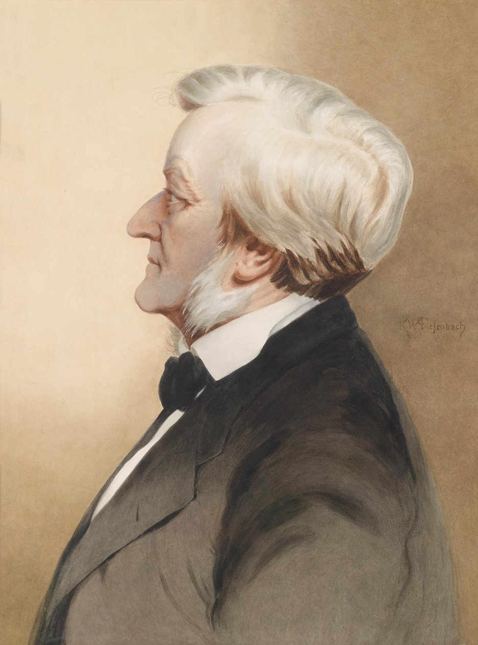 Portrett av komponisten Richard Wagner 1813-1883, ca. 1913 av Karl Wilhelm Diefenbach