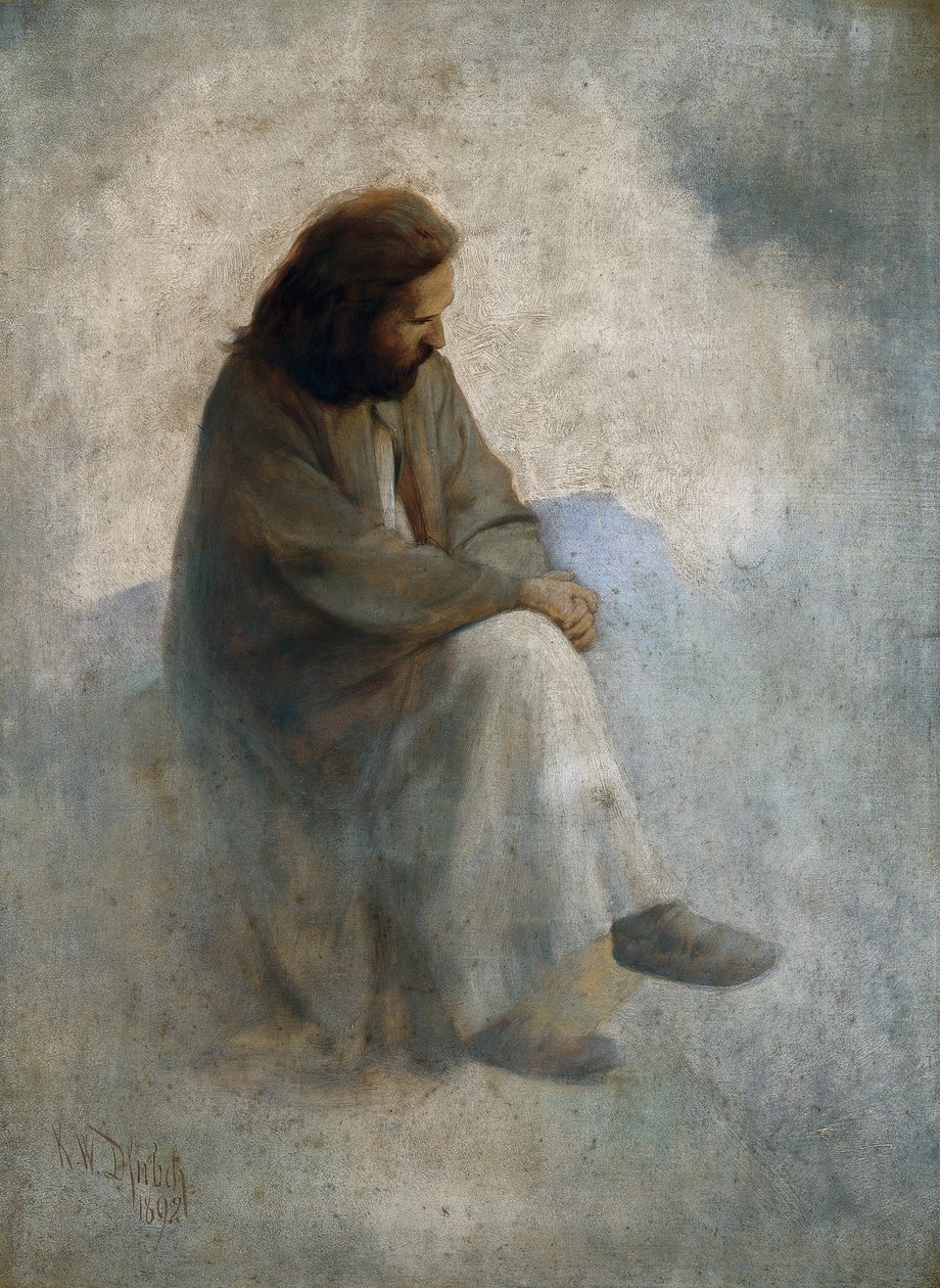 Selvportrett som Kristus, av Diefenbach, Karl Wilhelm (1851-1913). Olje på lerret av Karl Wilhelm Diefenbach