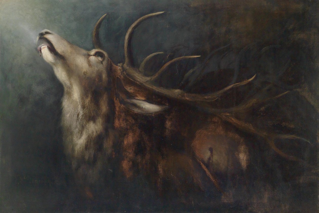 Døende hjort av Karl Wilhelm Diefenbach