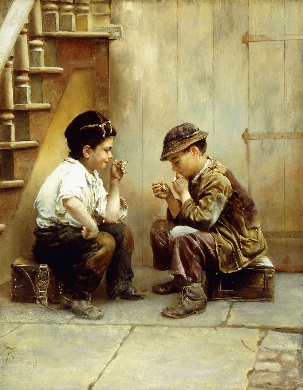 Deres første røyk, 1889 av Karl Witkowski