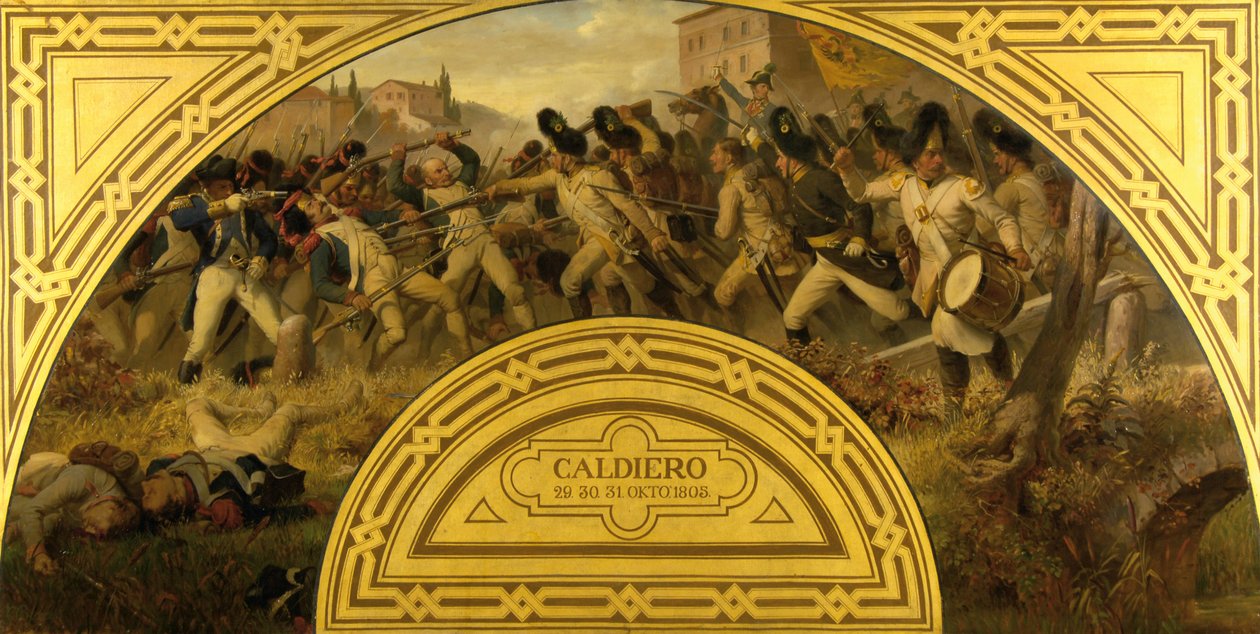 Slaget ved Caldiero 1805 av Karl von Blaas