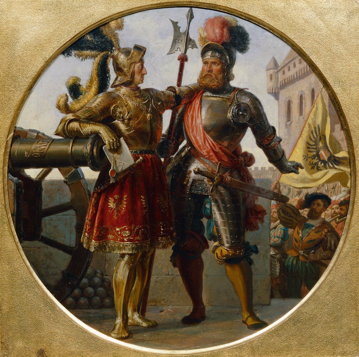 Keiser Maximilian I og Georg von Frundsberg av Karl von Blaas