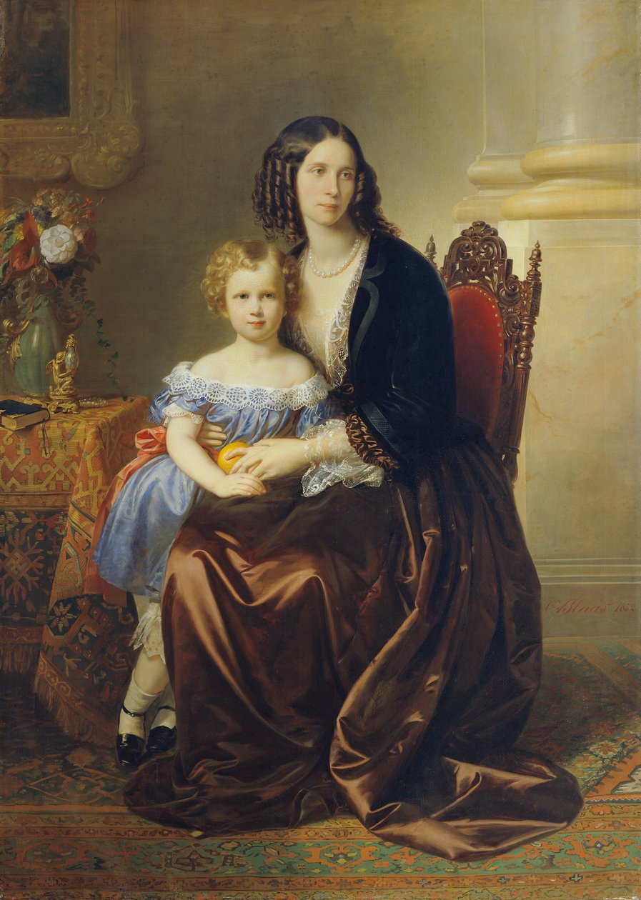 Leonie grevinne Lanckorońska, født grevinne Potocka, med sønnen Karl av Karl von Blaas