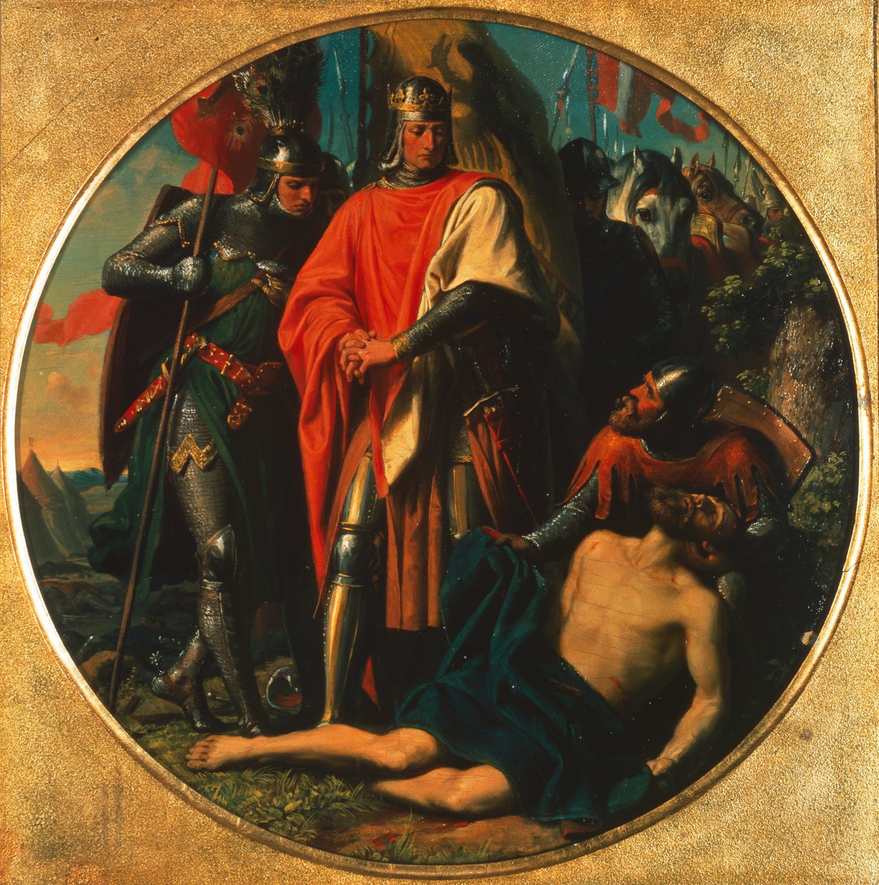 Rudolf I av Habsburg ved liket av Ottokar nær Dürnkrut 1278 av Karl von Blaas