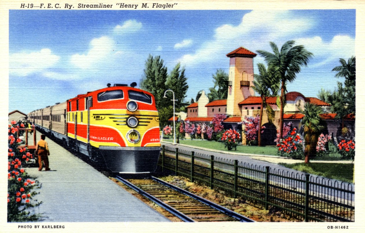 FEC Railway-strømlinjetog Henry M Flagler, Florida, 1940 av Karlberg