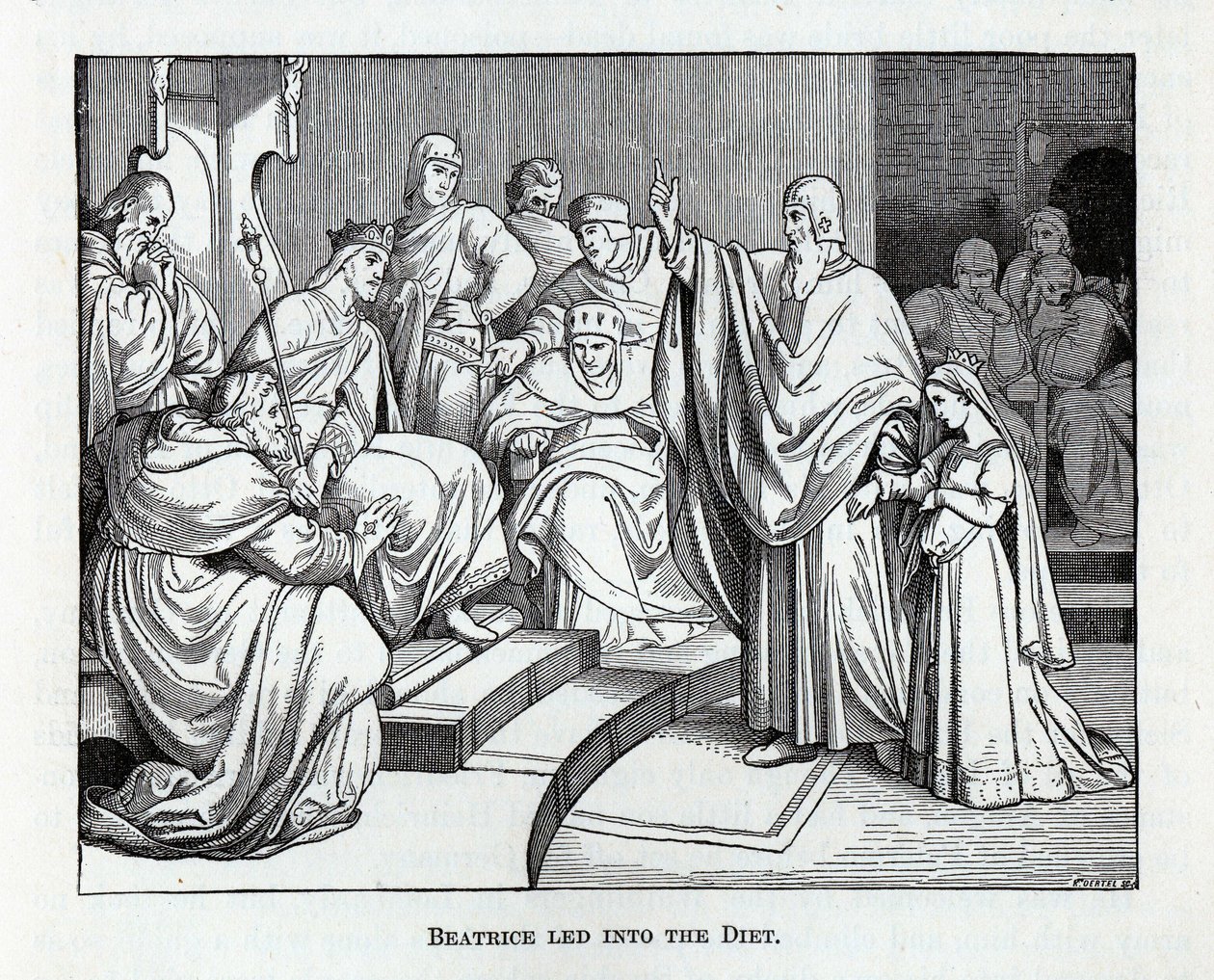 Beatrice ledet inn i dietten, 1882 av Kaspar Oertel