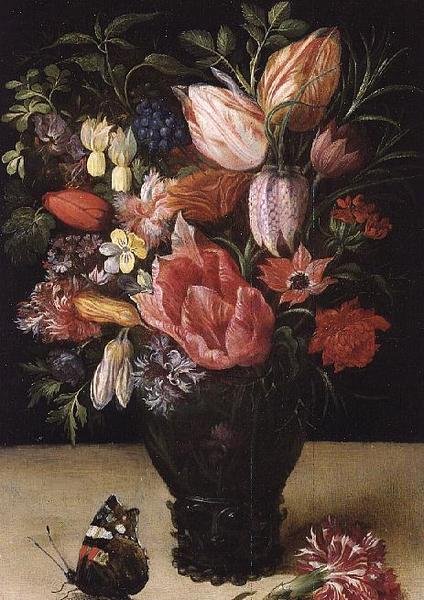 Still Life of Flowers, 1620-21 (olje på kobber) av Kasper or Gaspar van den Hoecke