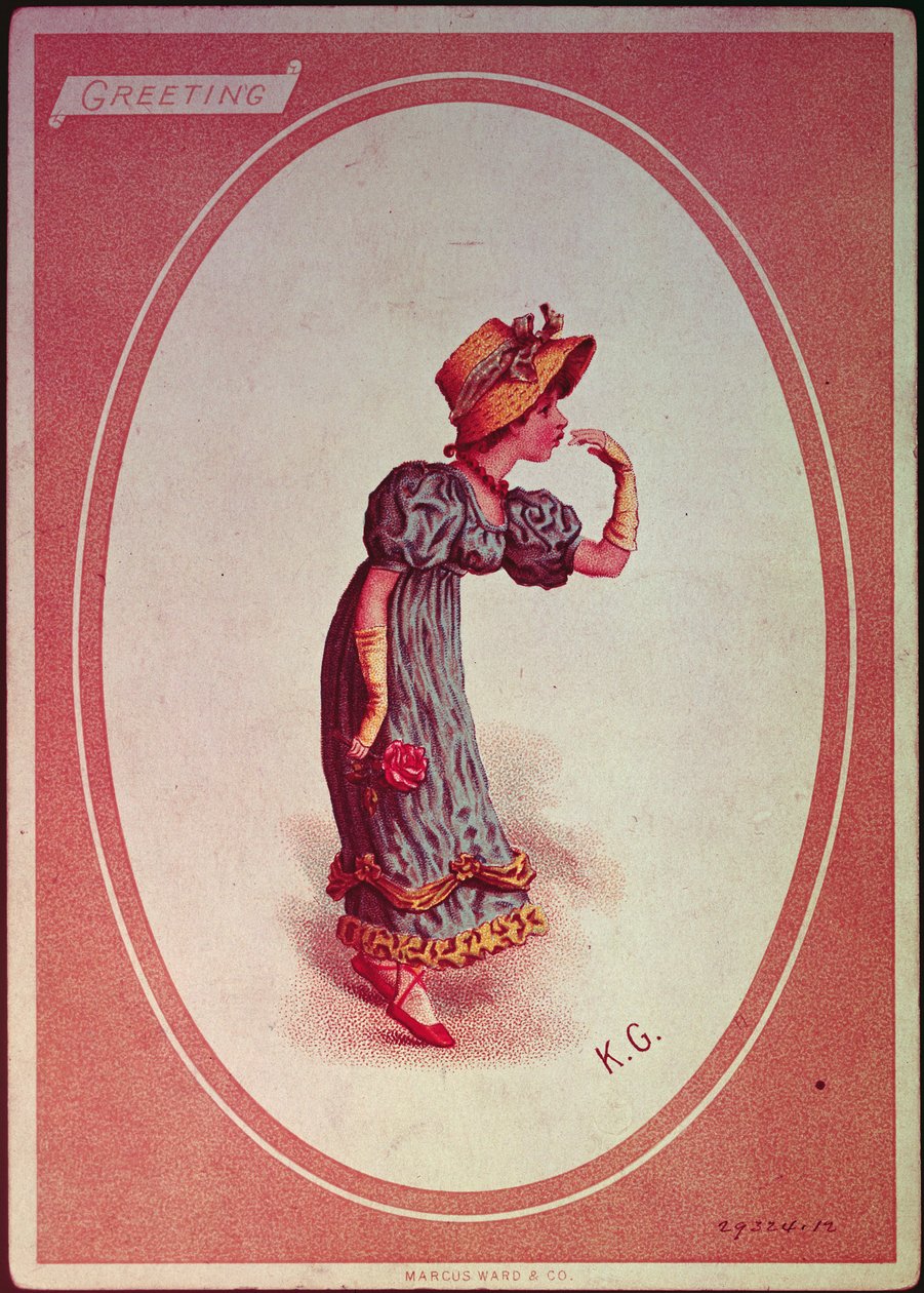 Jente med halmpanser (hilsenskort) av Kate Greenaway
