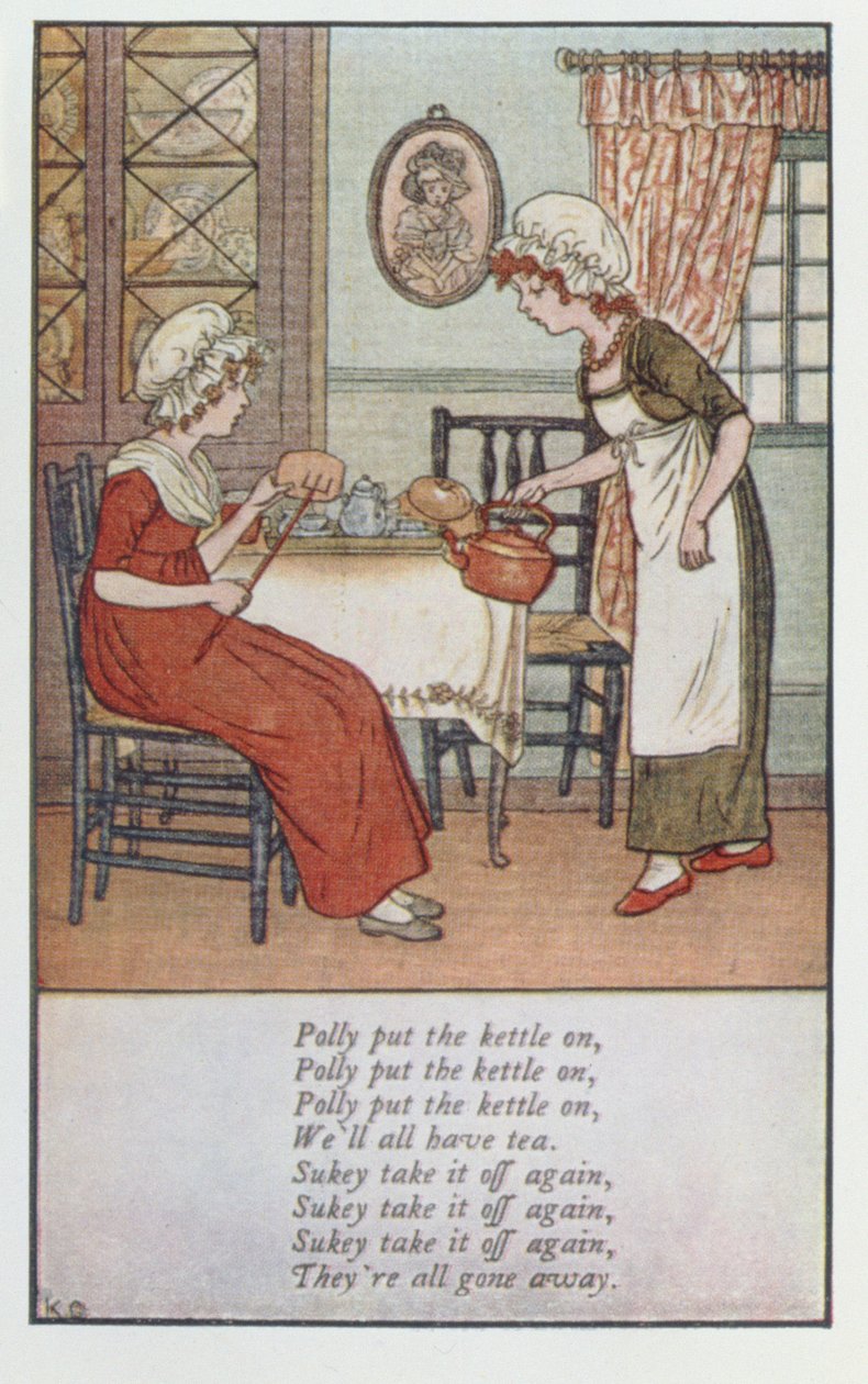 Polly satte på vannkokeren av Kate Greenaway