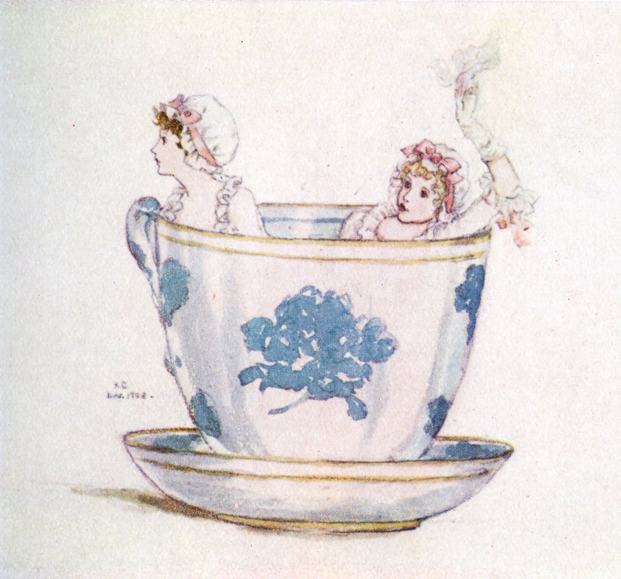 "A calm in a tea-cup" av Kate Greenaway av Kate Greenaway