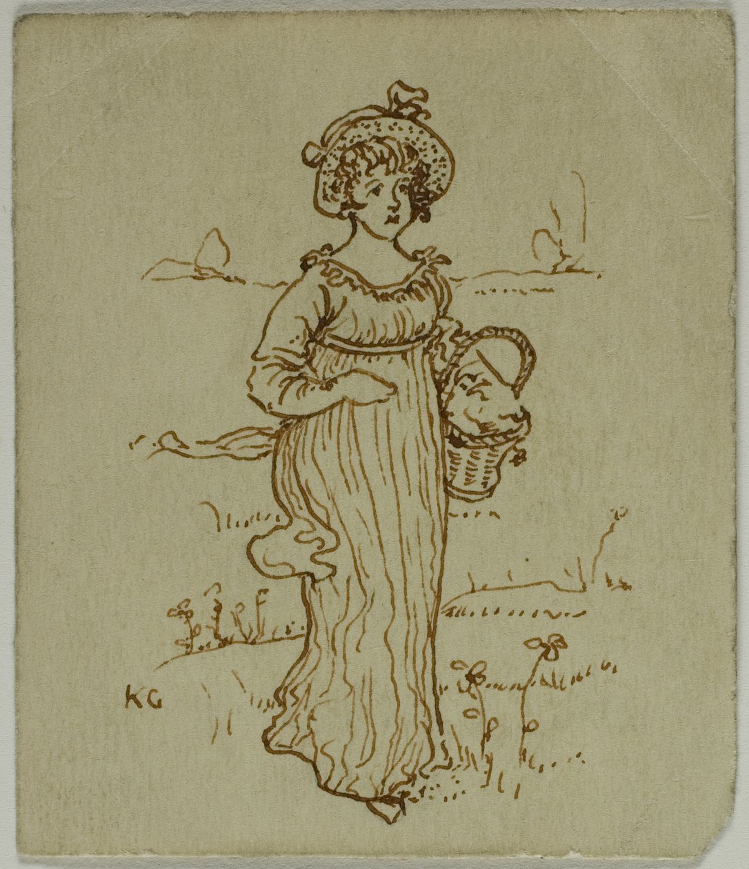 Jente med kurv av Kate Greenaway