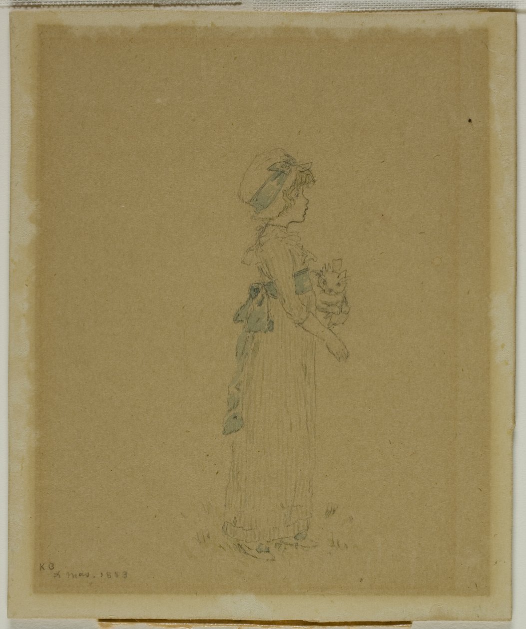Jente med katt av Kate Greenaway