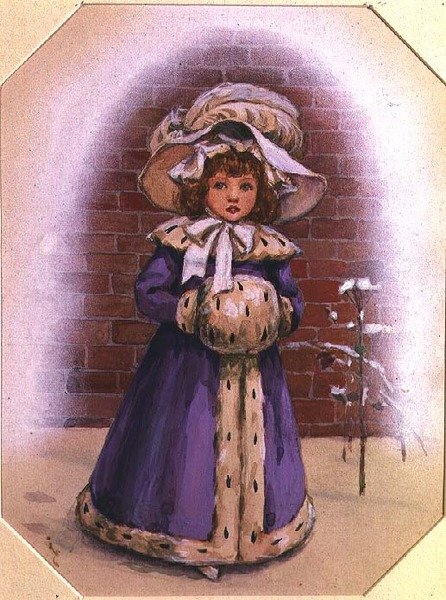 Jente med muff av Kate Greenaway