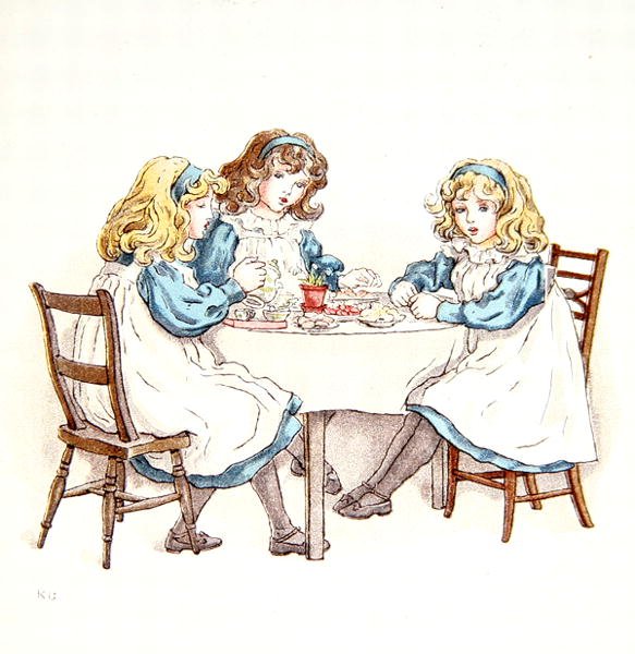 Girls Tea party, illustrasjon fra 