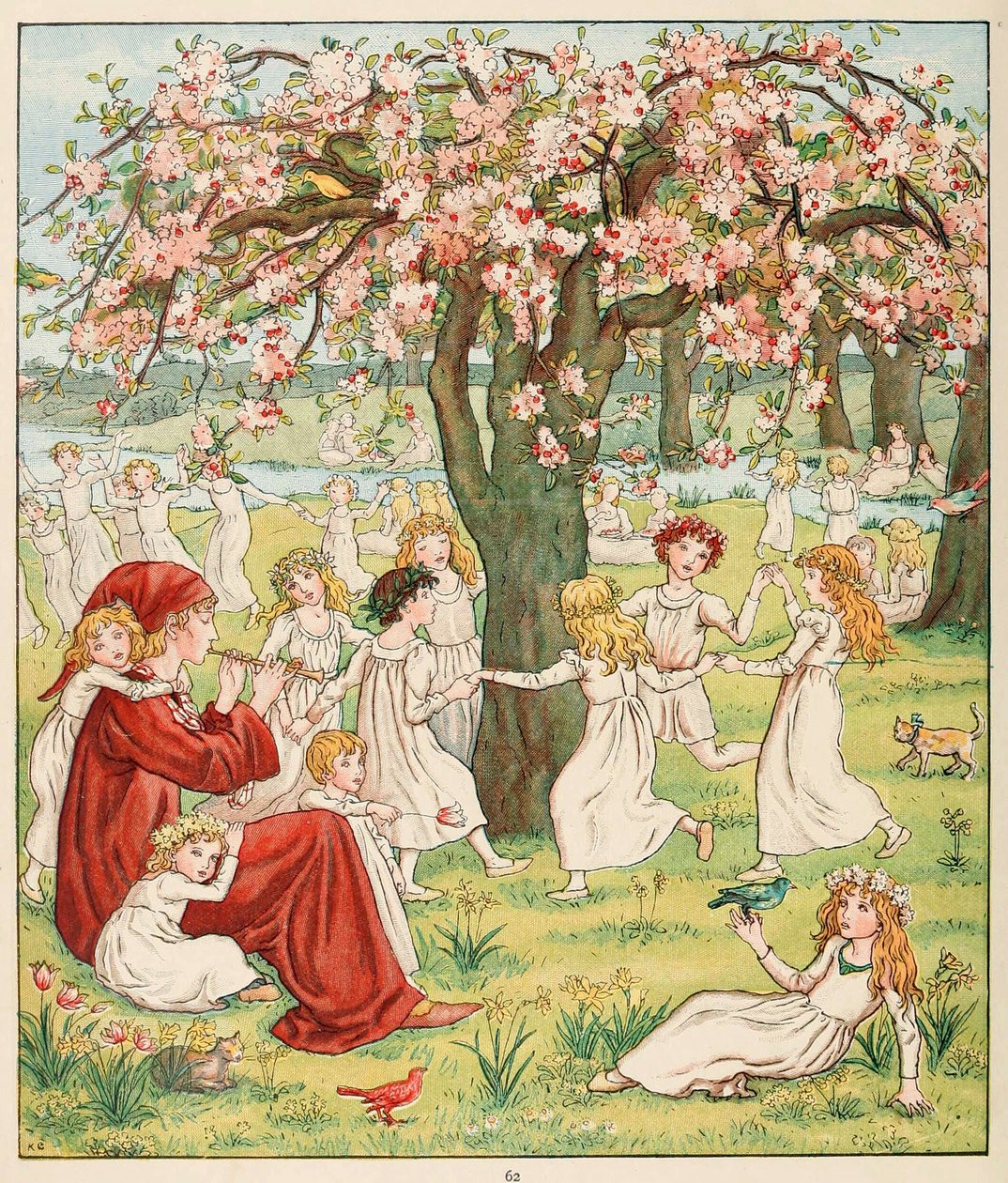 Hvordan barna deres ble stjålet, fra The Pied Piper of Hamelin, pub. 1888. av Kate Greenaway