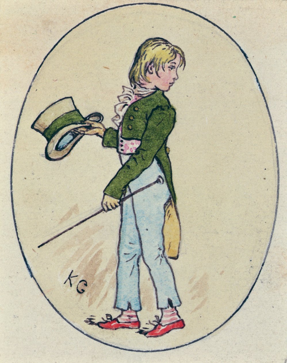 Illustrasjon for St. Valentines Day, 1914 (wc på papir) av Kate Greenaway