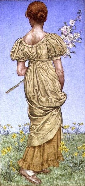 Vår, blomst (akvarell) av Kate Greenaway