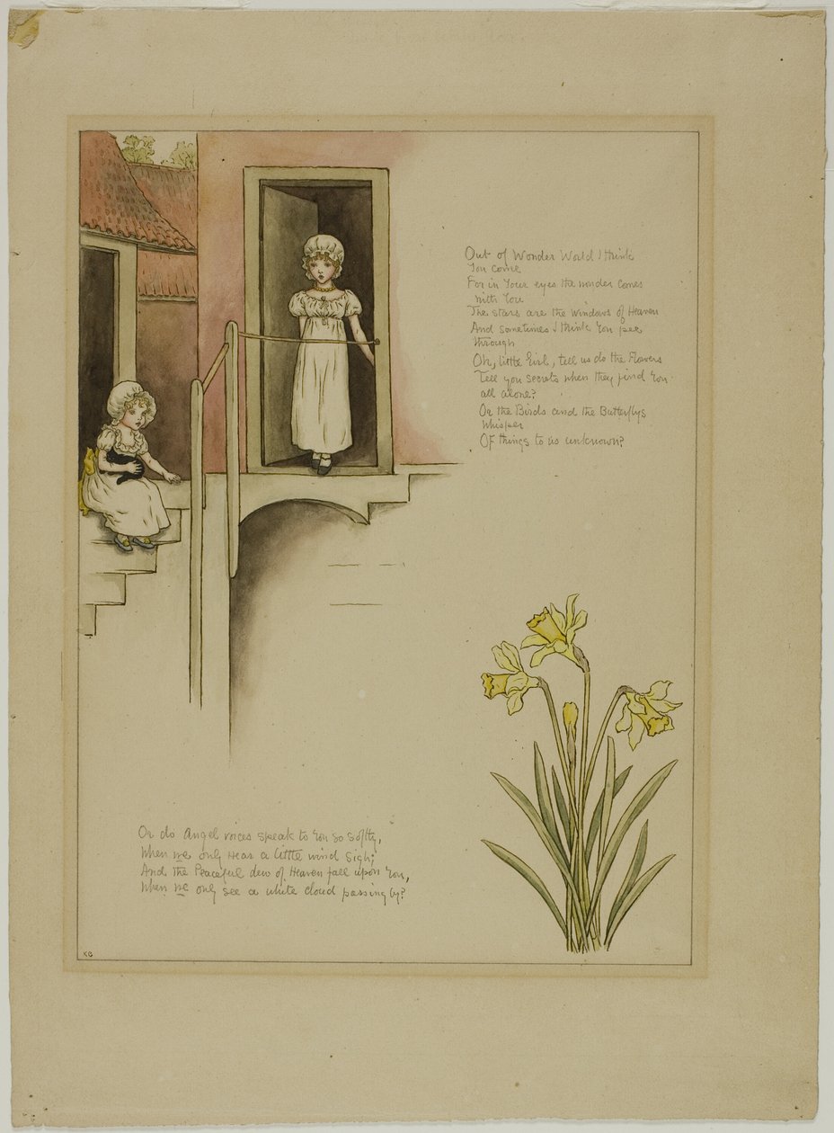Studie for From Wonder World, fra Marigold Garden av Kate Greenaway